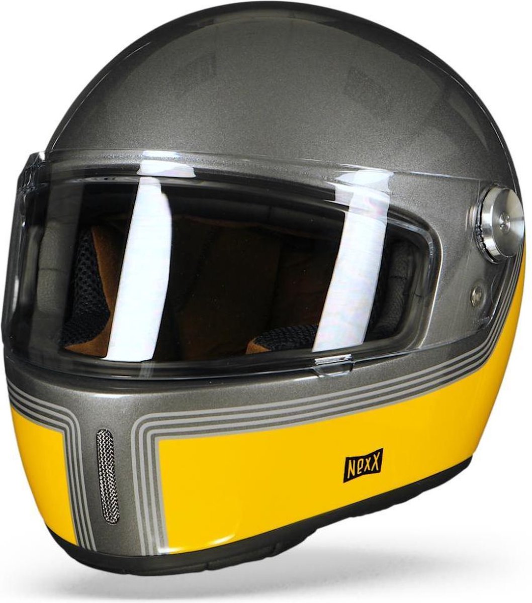 Nexx X.G100R Motordrome Titanium Geel Integraalhelm - Motorhelm - Maat XL