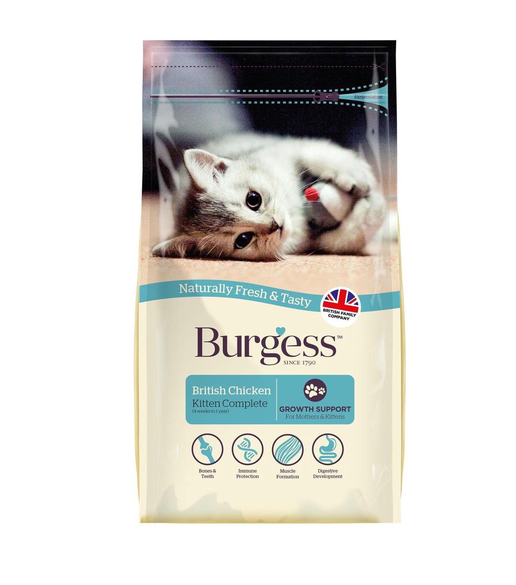Burgess kitten rijk aan kip kattenvoer 1