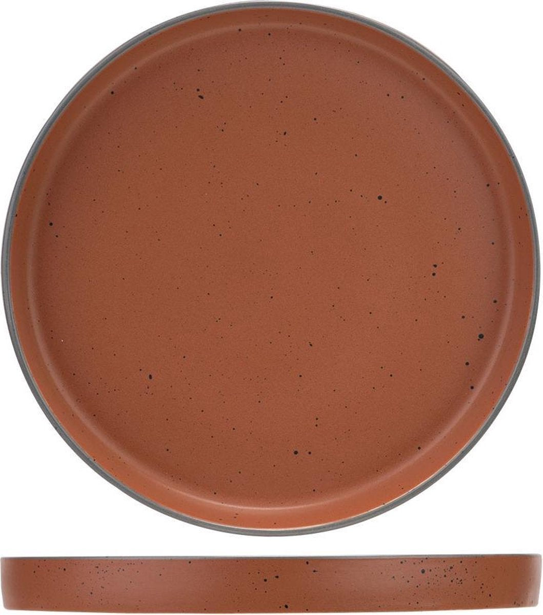Cosy & Trendy Copenhague - Rood - Dinerbord - D25cm - Porselein - (set van 6) en Yourkitchen E-kookboek Heerlijke Smulrecepten