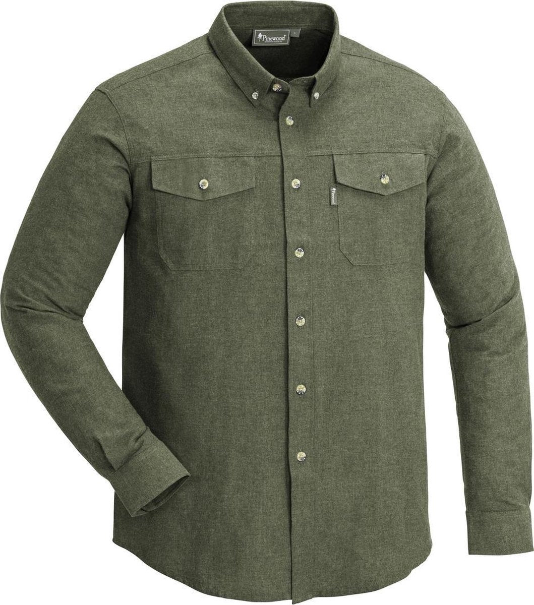 Loui Melange Shirt - Groen Melange (5530)