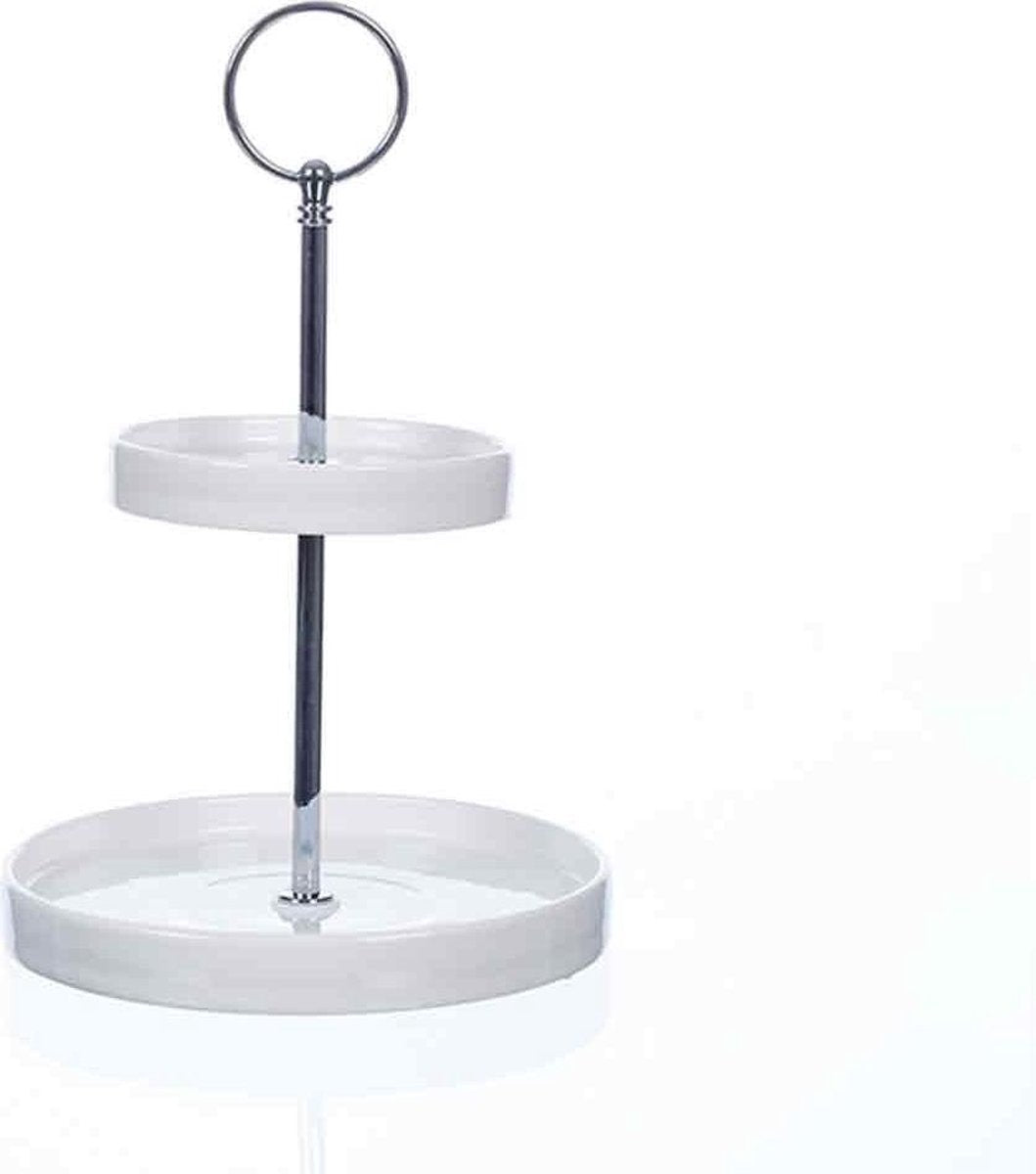 Etagere - Luxe Serveerset - wit - 15x15xh23cm - rond porselein