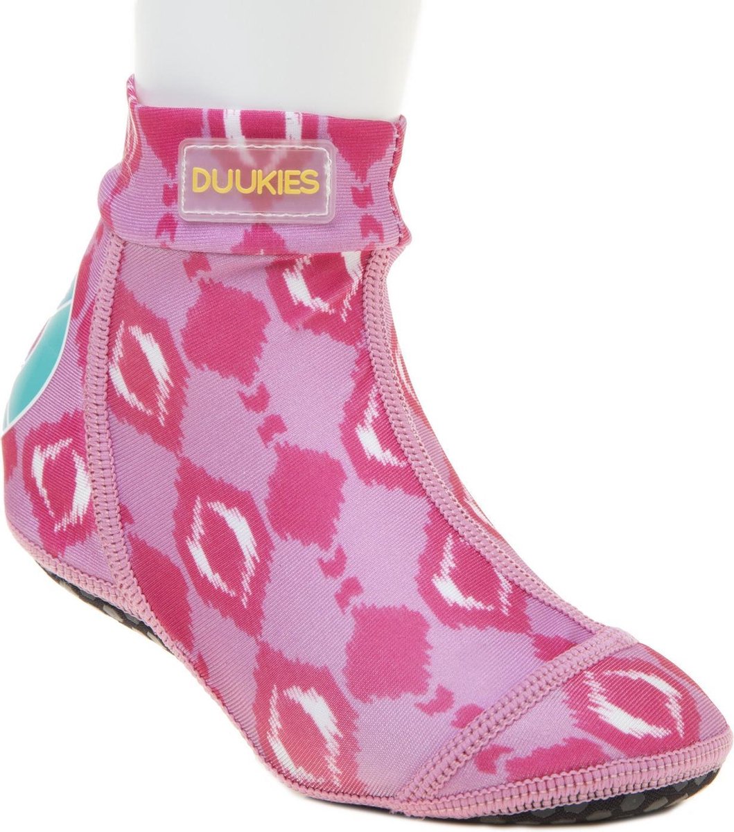 Duukies - Meisjes UV-strandsokken - Ikat Pink  - Fel Roze - maat 22-23EU