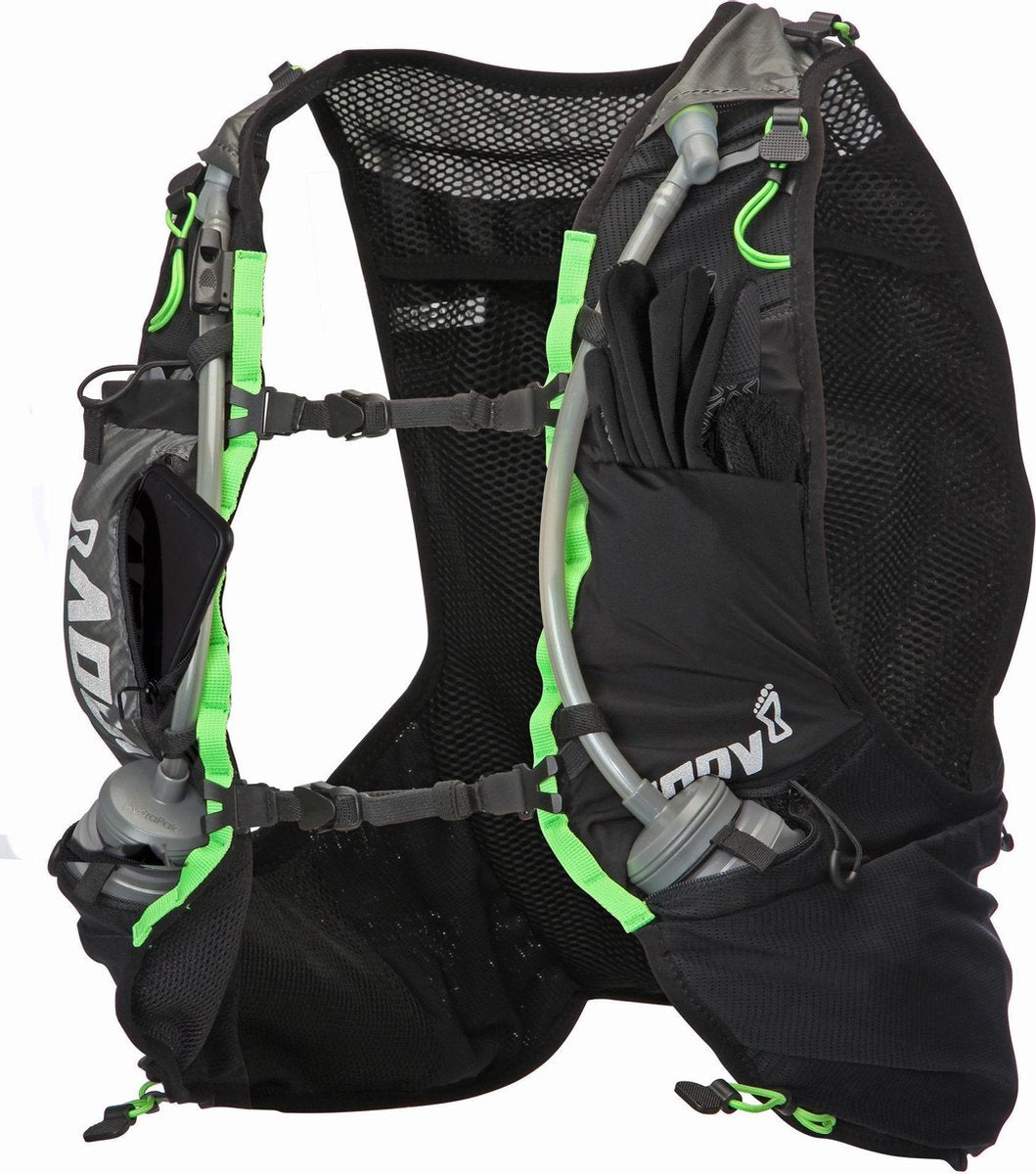 Inov-8 Race Ultra Pro 5 Vest Zwart/Groen Unisex Trailrunningvest | 5 Liter