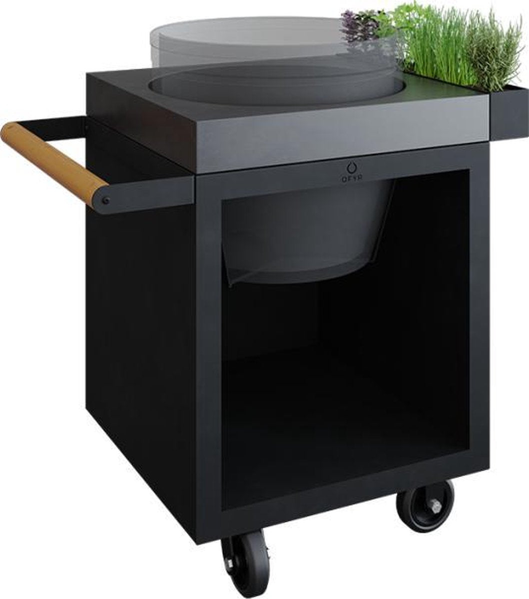 OFYR Kamado Table Black 65 PRO Concrete BGE