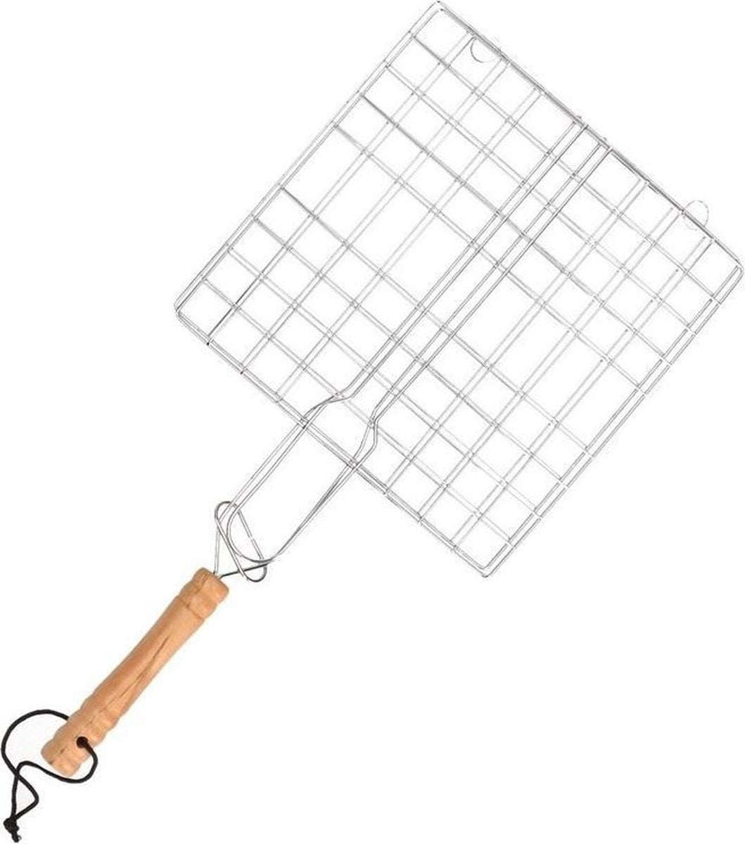Set van 3x stuks vierkante barbecueroosters / bbq roosters met handvat 40 cm - barbecue accessoires