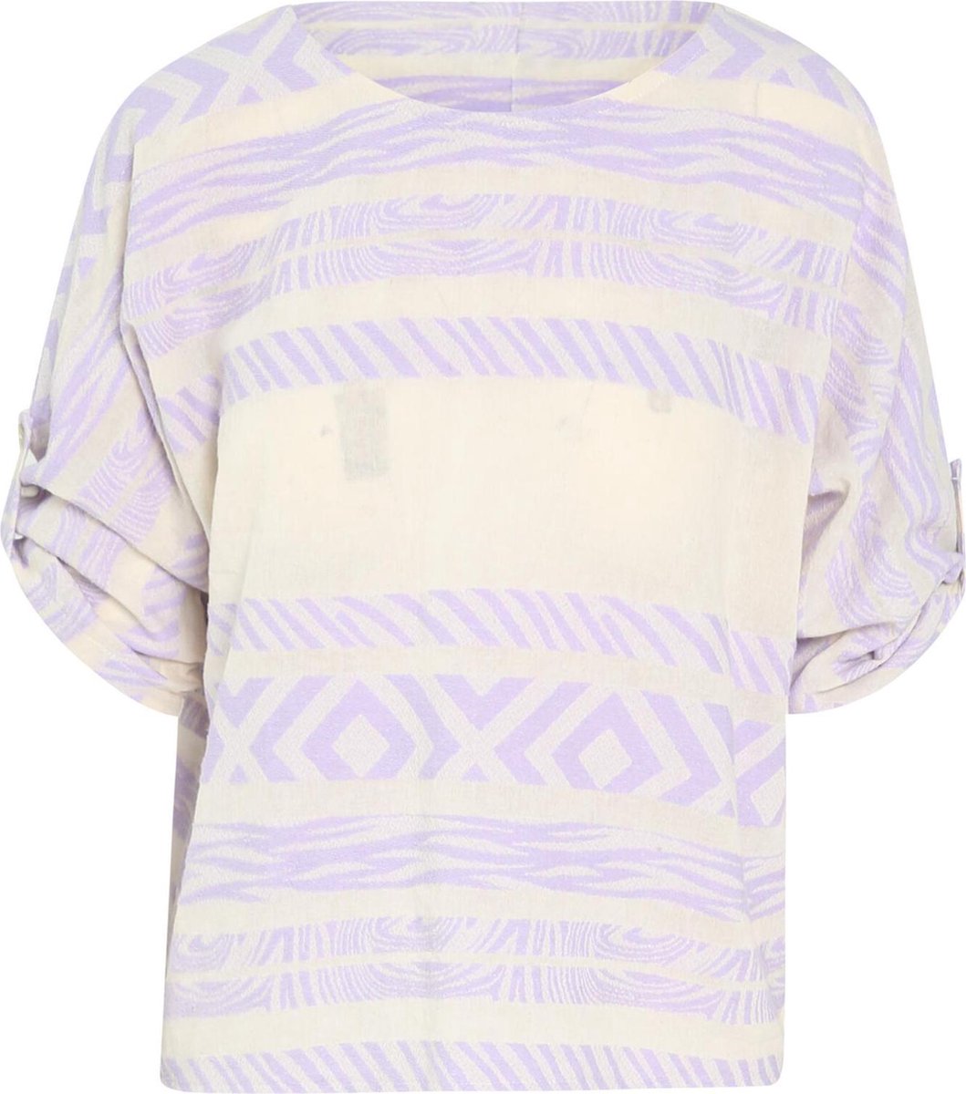Cassis - Coton blouse met Azteekse print - Lila