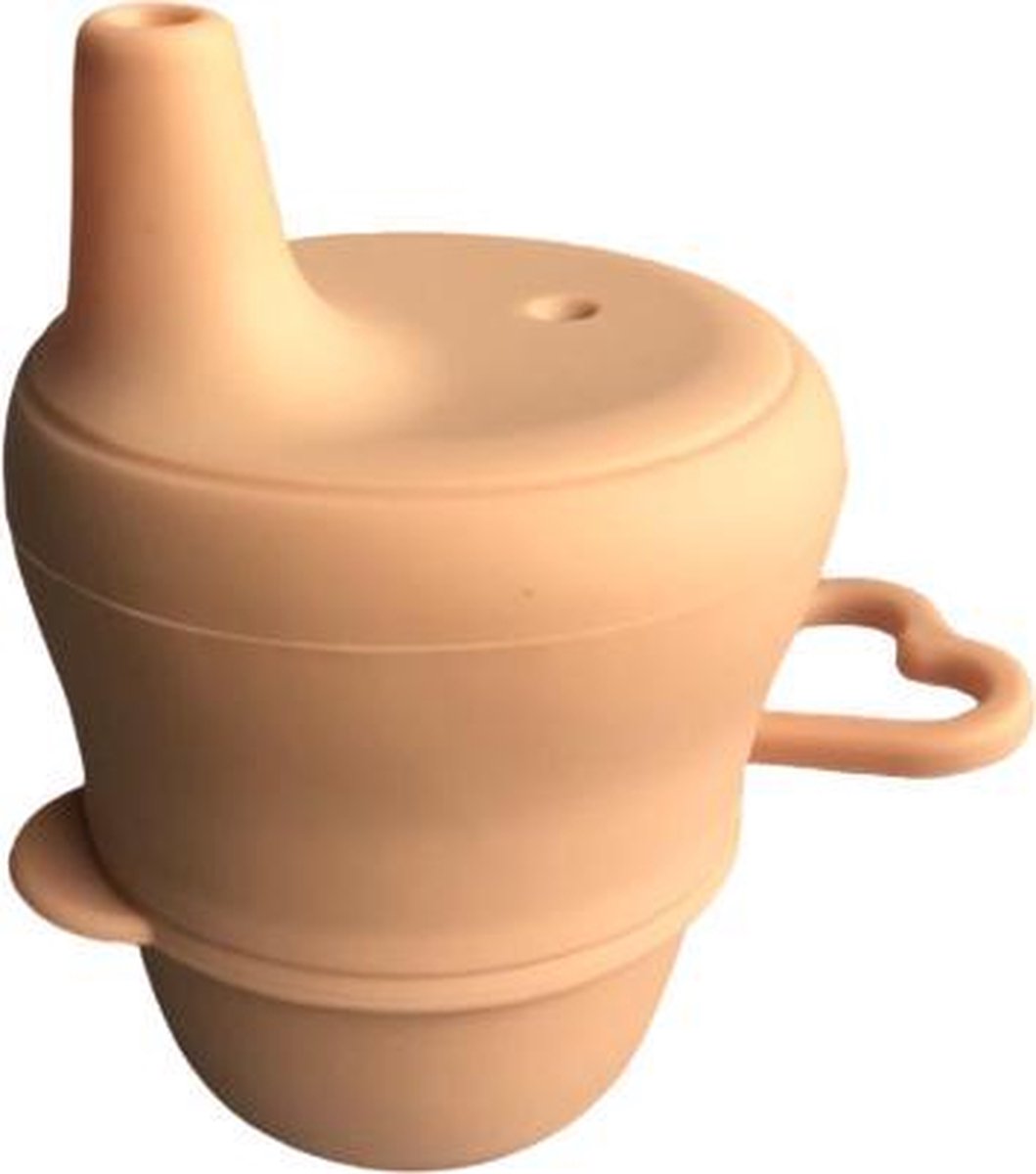 BabyFanti Sippy Drink beker Abrikoos - Drinkbeker - Oefenbeker - Tuitbeker - Sippy cup - Siliconen - Duurzaam