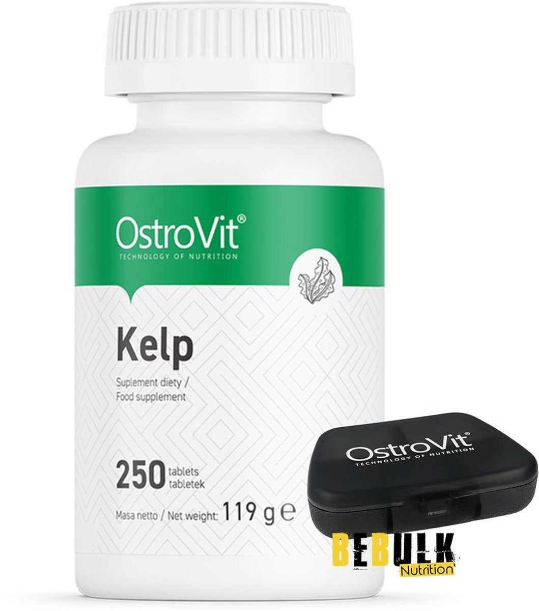 Kelp Jodium 200µg - Vegan - 250 Tablets Ostrovit + GRATIS Pill Box