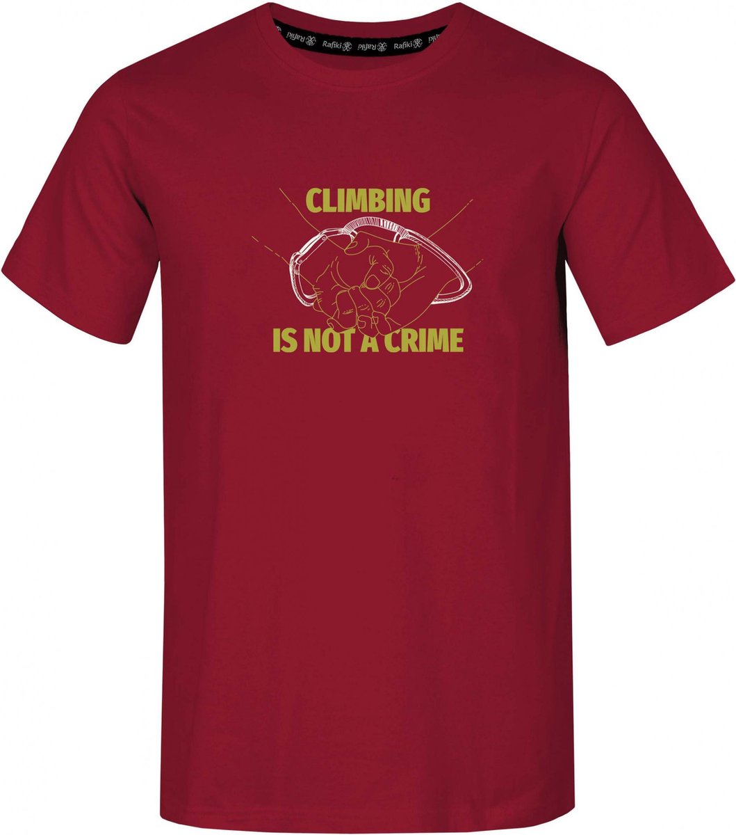 Rafiki T-shirt Rafiki Heren 100% Biologisch Katoen Rood Maat S