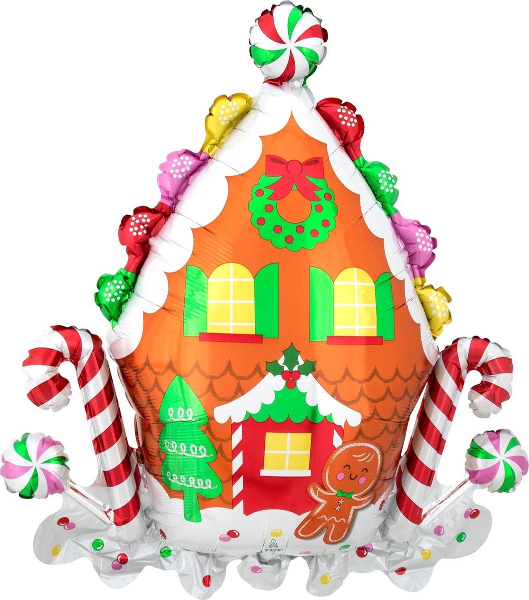 Anagram Folieballon Snoephuis 71 X 76 Cm Bruin