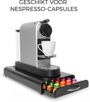 Gadgy Capsulehouder Voor Nespresso Capsules – Koffiecups houder met lade – Zwart - RVS