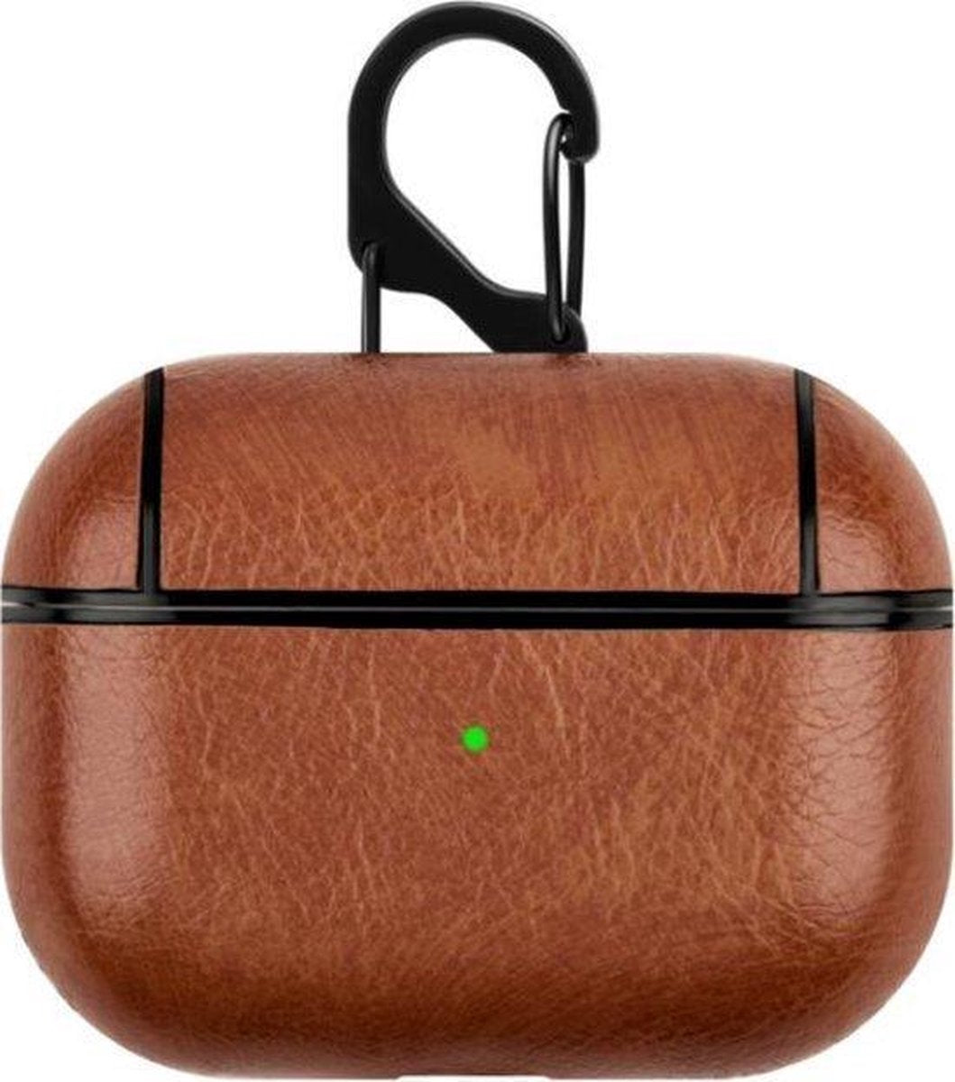 Airpods Pro hoesje luxe leer - Airpods Pro Hoesje Lichtbruin