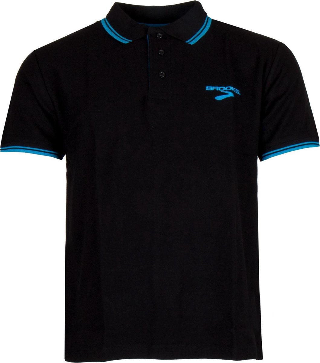 Brooks Promo Polo Poloshirt - Mannen - Zwart/blauw