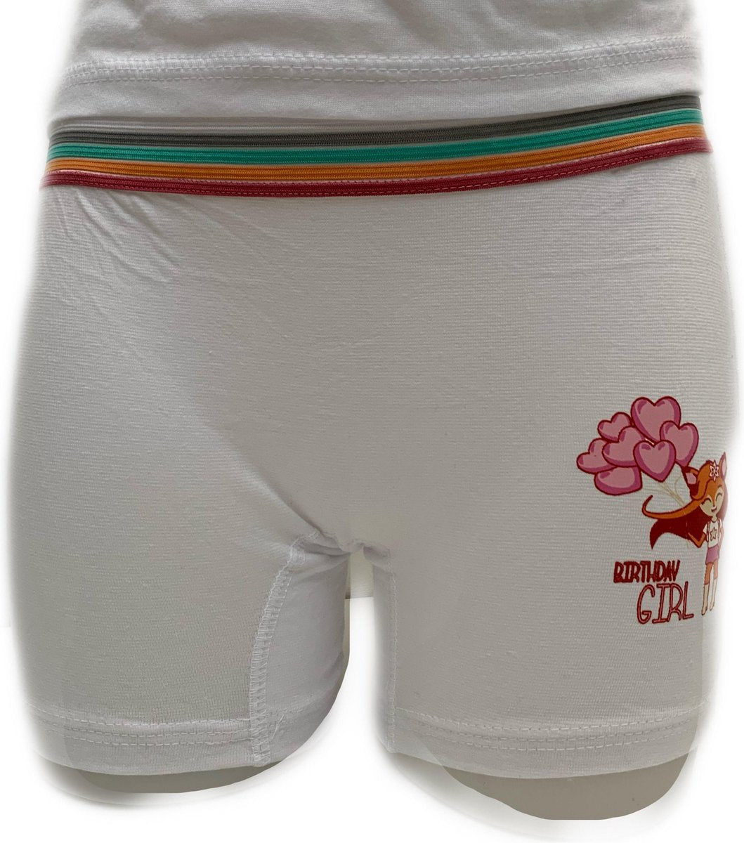 Embrator 2-stuks meisjes Boxershort met opdruk wit maat 128/134