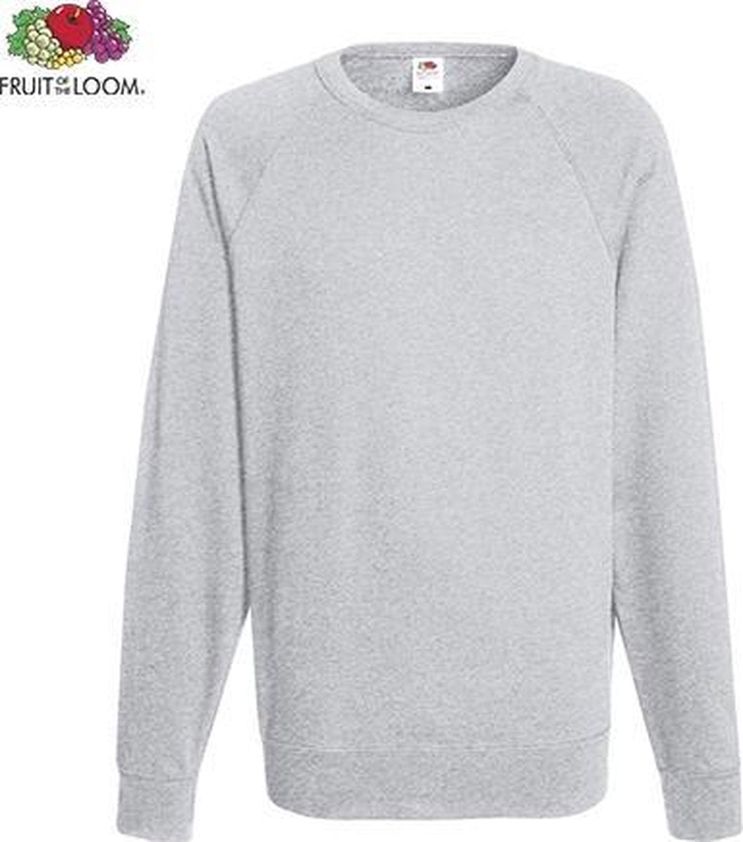 Fruit of the Loom sweater - ronde hals - maat S - heren - Kleur Heather Grey
