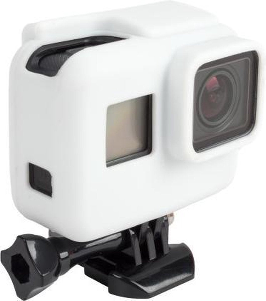 PRO SERIES Soft Siliconen voor Case Protective Housing Geschikt voor  GoPro Hero (2018) / 5 / 6 / 7 BLACK  - Wit