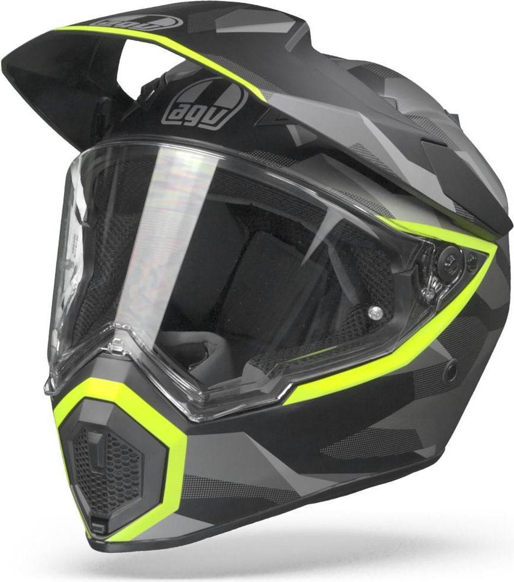 AGV AX-9 Motorhelm Siberia Mat Zwart Geel