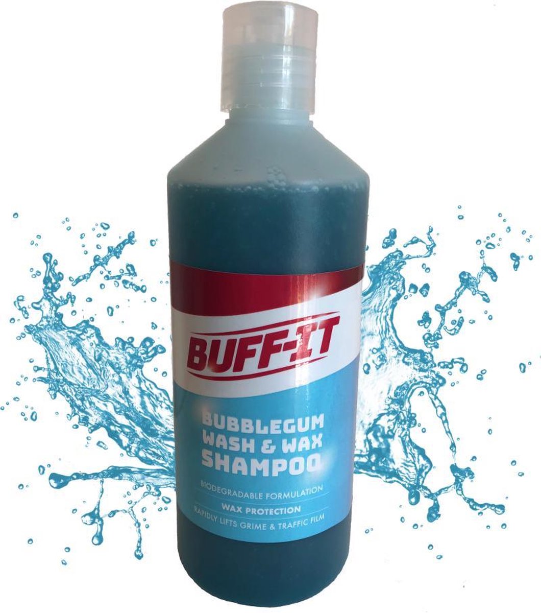 BUFF-IT - Bubblegum Wash & Wax Shampoo - Autoshampoo - Blinkende wagen - Diepe glans - Diepe reiniging - 500ml
