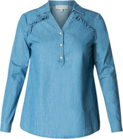 IVY BEAU Tooske Blouse - Denim Blue - maat 36