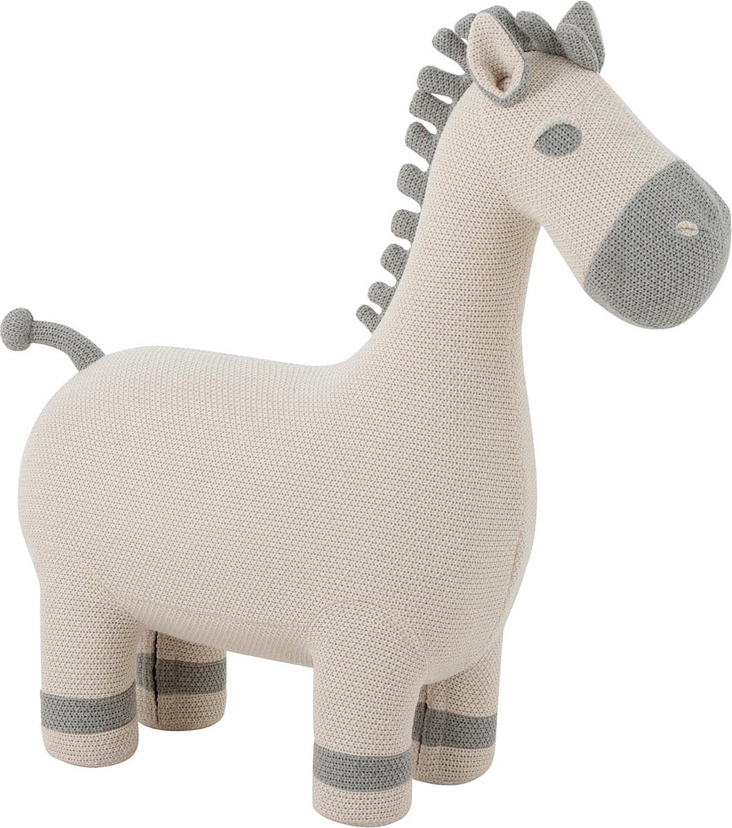 J-Line Paard Baby Katoen Ecru/Grijs Large