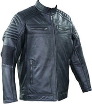 URBAN 5884®  777- Heren Zwarte Leren Motorjas  met CE Protectors - L