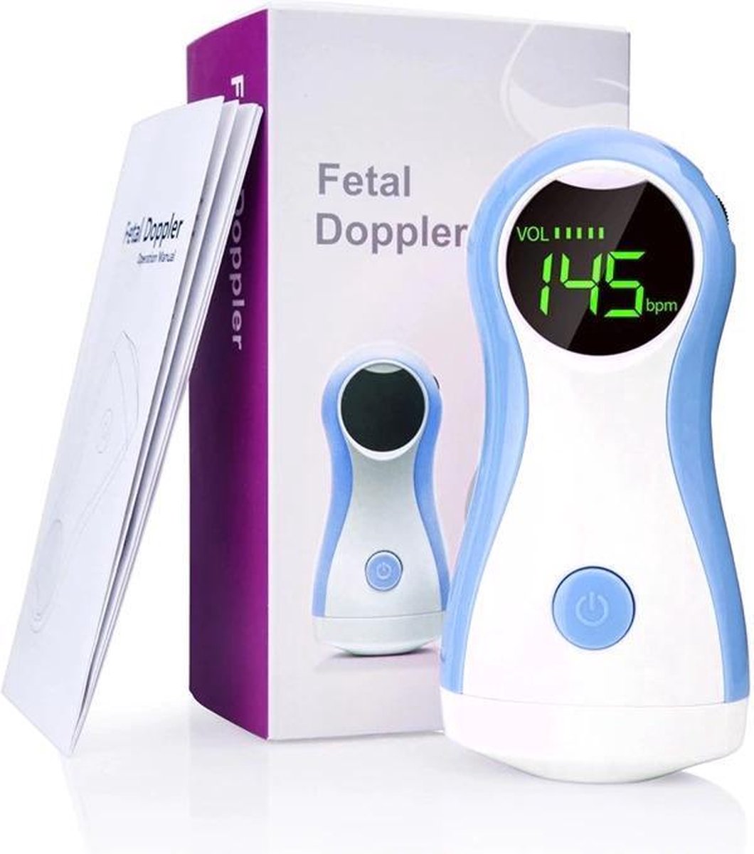 BrightWise® Doppler Inclusief Hoofdtelefoon - Baby hartje monitor – Hartslag baby – Baby echo – Baby hartje luisteren – Hartslagmeter - Babyshower cadeau – Kraamcadeau - Medisch gekeurd - Blauw