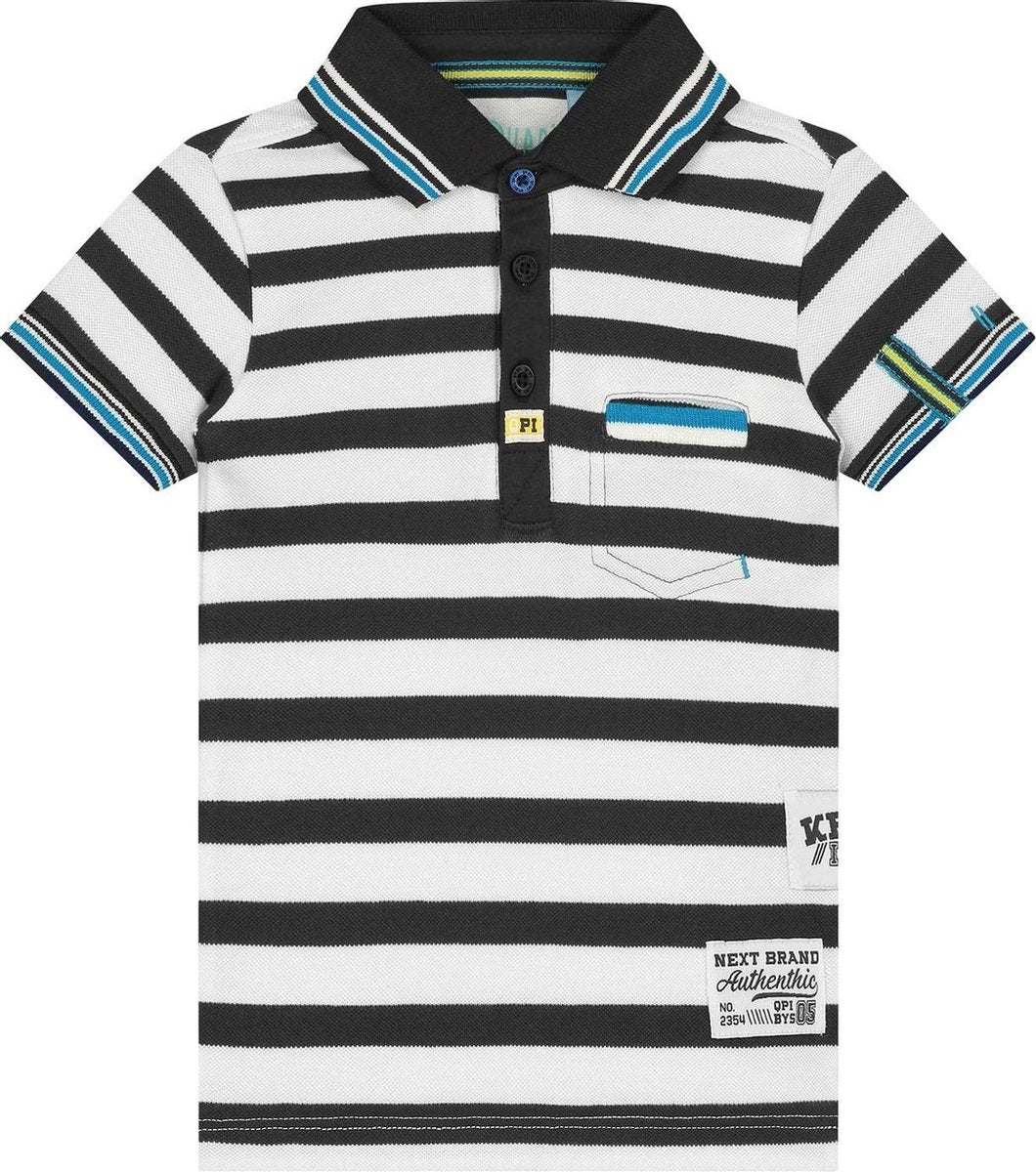 Quapi Blaze - Dark Grey Stripe Polo Shortsleeve - maat 62