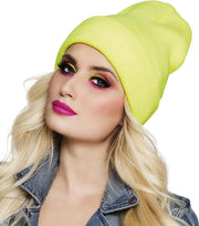 12 stuks: Beanie - neon geel