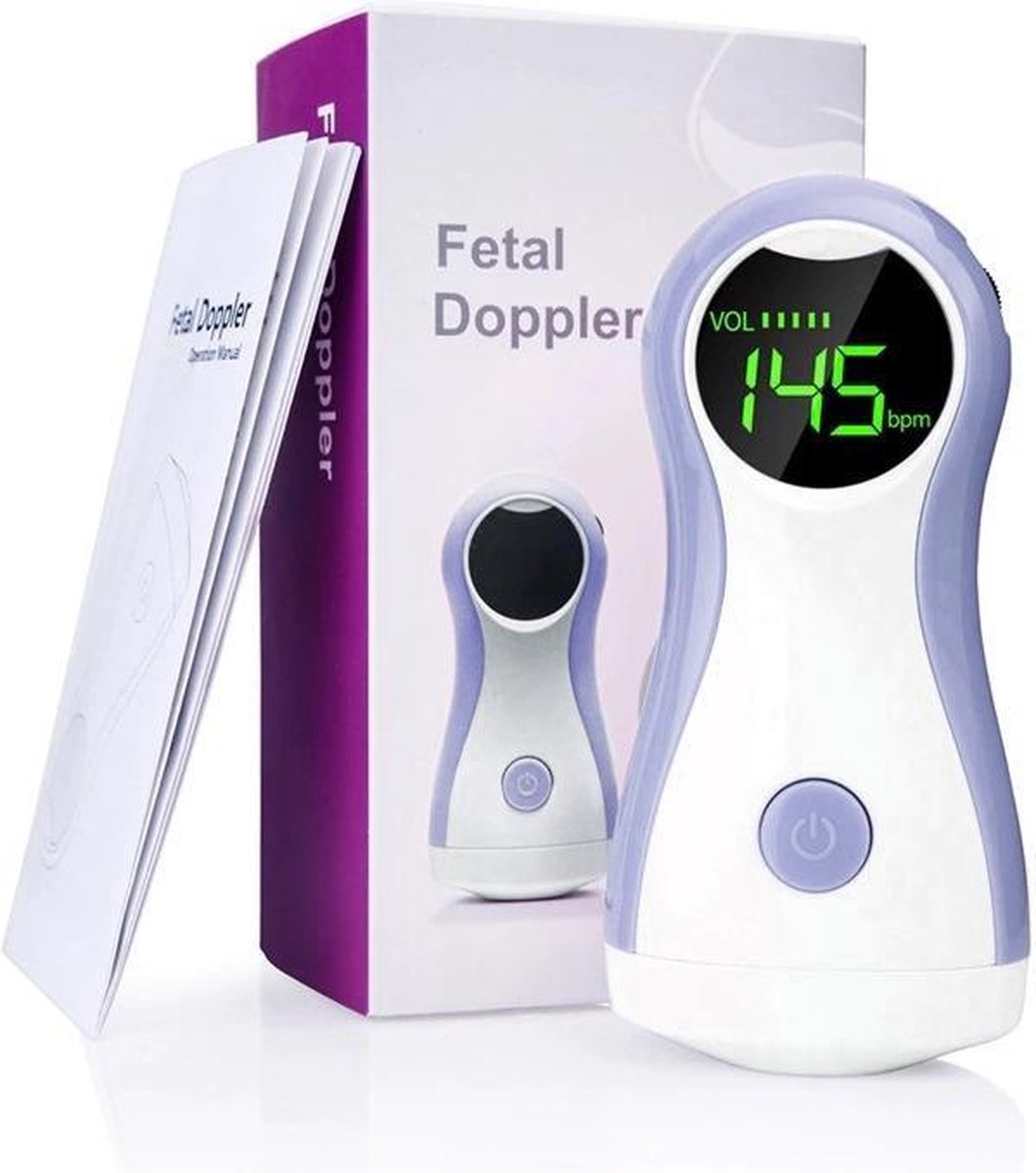 BrightWise® Doppler Inclusief Hoofdtelefoon - Baby hartje monitor – Hartslag baby – Baby echo – Baby hartje luisteren – Hartslagmeter - Babyshower cadeau – Kraamcadeau - Medisch gekeurd - Paars