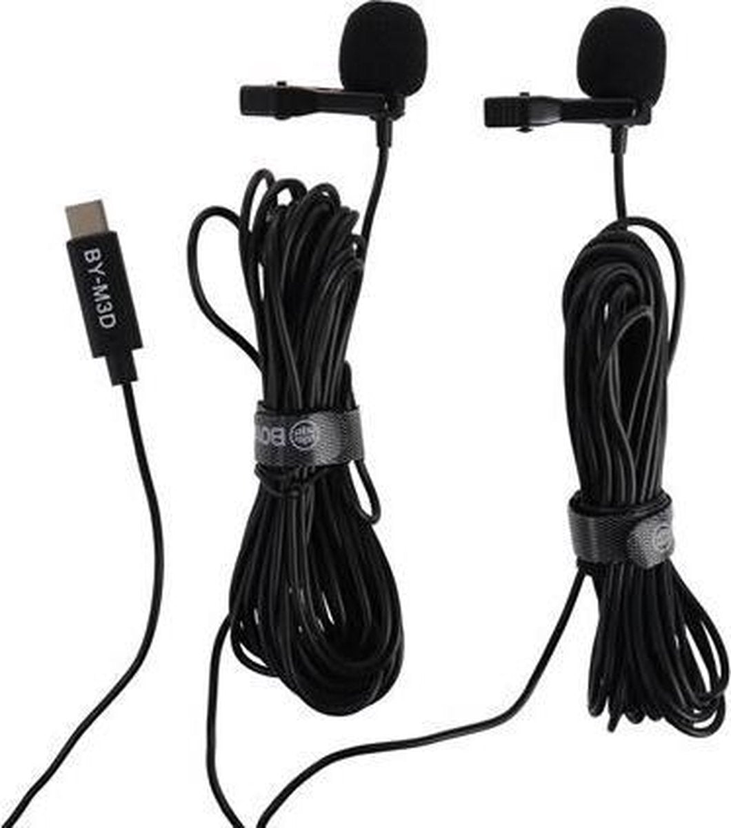 Boya Duo Clip-on Lavalier Microfoon BY-M3D voor USB-C