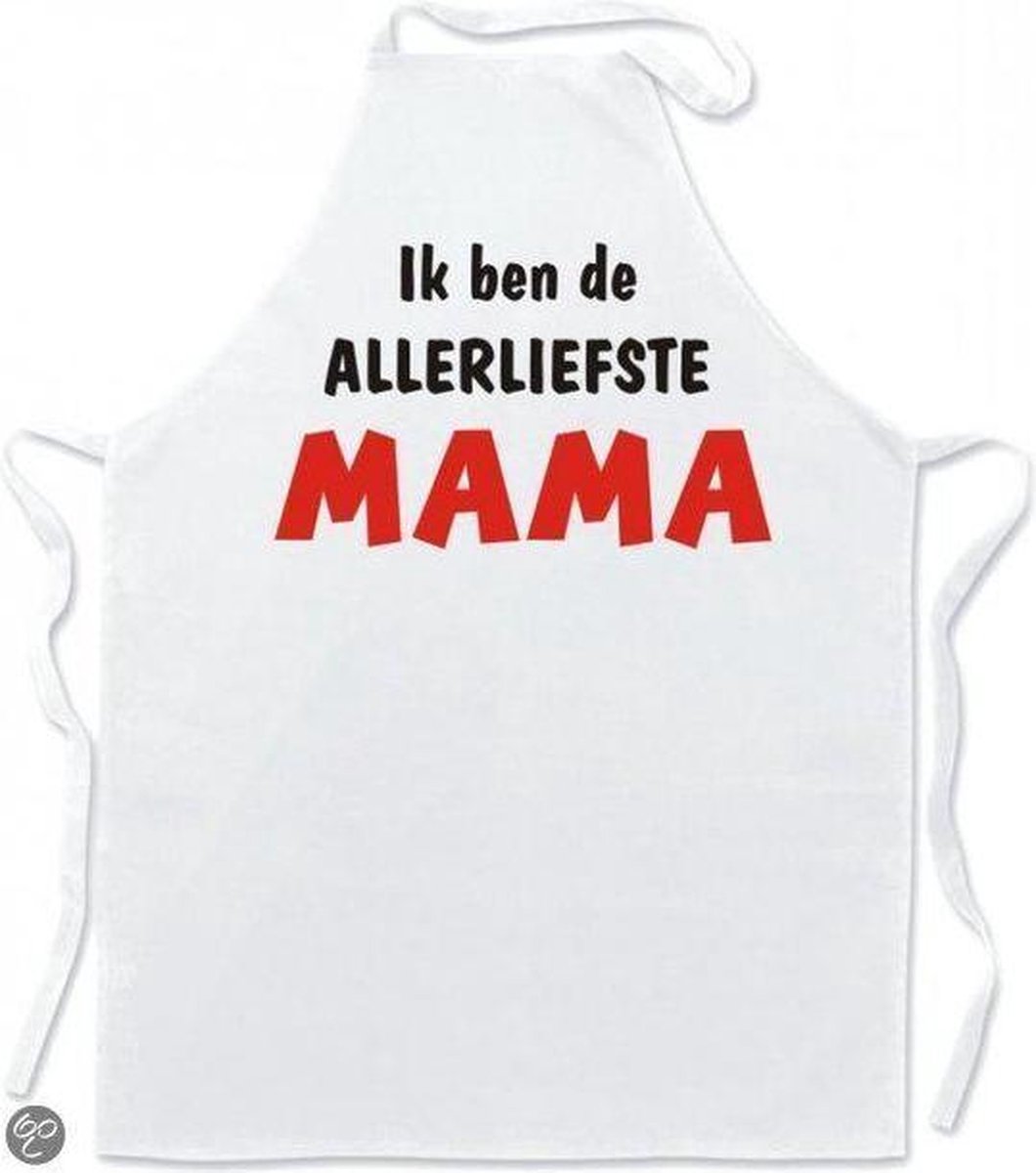Mijncadeautje - Schort - Keukenschort - Liefste Mama - wit