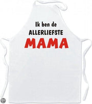 Mijncadeautje - Schort - Keukenschort - Liefste Mama - wit