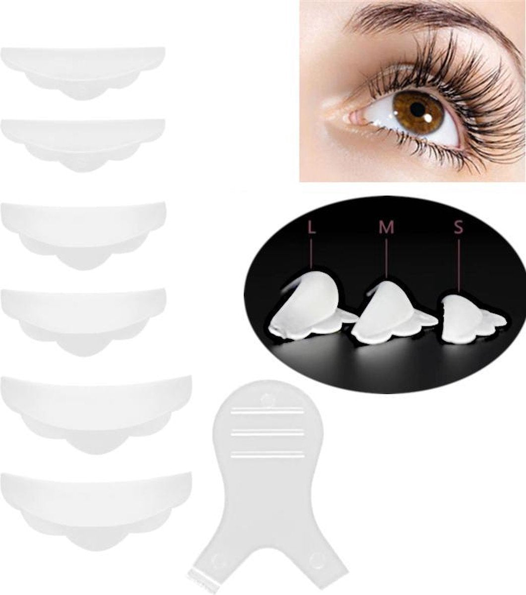 GEAR 3000® wimperlifting pads voor lash lift kit - wimperlifting set - herbruikbaar - 6 stuks + applicator