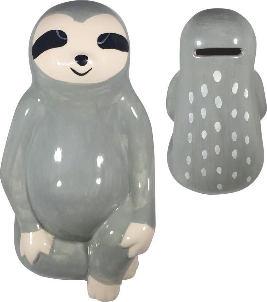 Luiaard spaarpot (Grijs) | Dieren Dierentuin Spaarpotten | Kinderen Jongens Meisjes Cadeau Kado | spaarpot jongen spaarpot meisje | spaarvarken |  spaarpot volwassenen