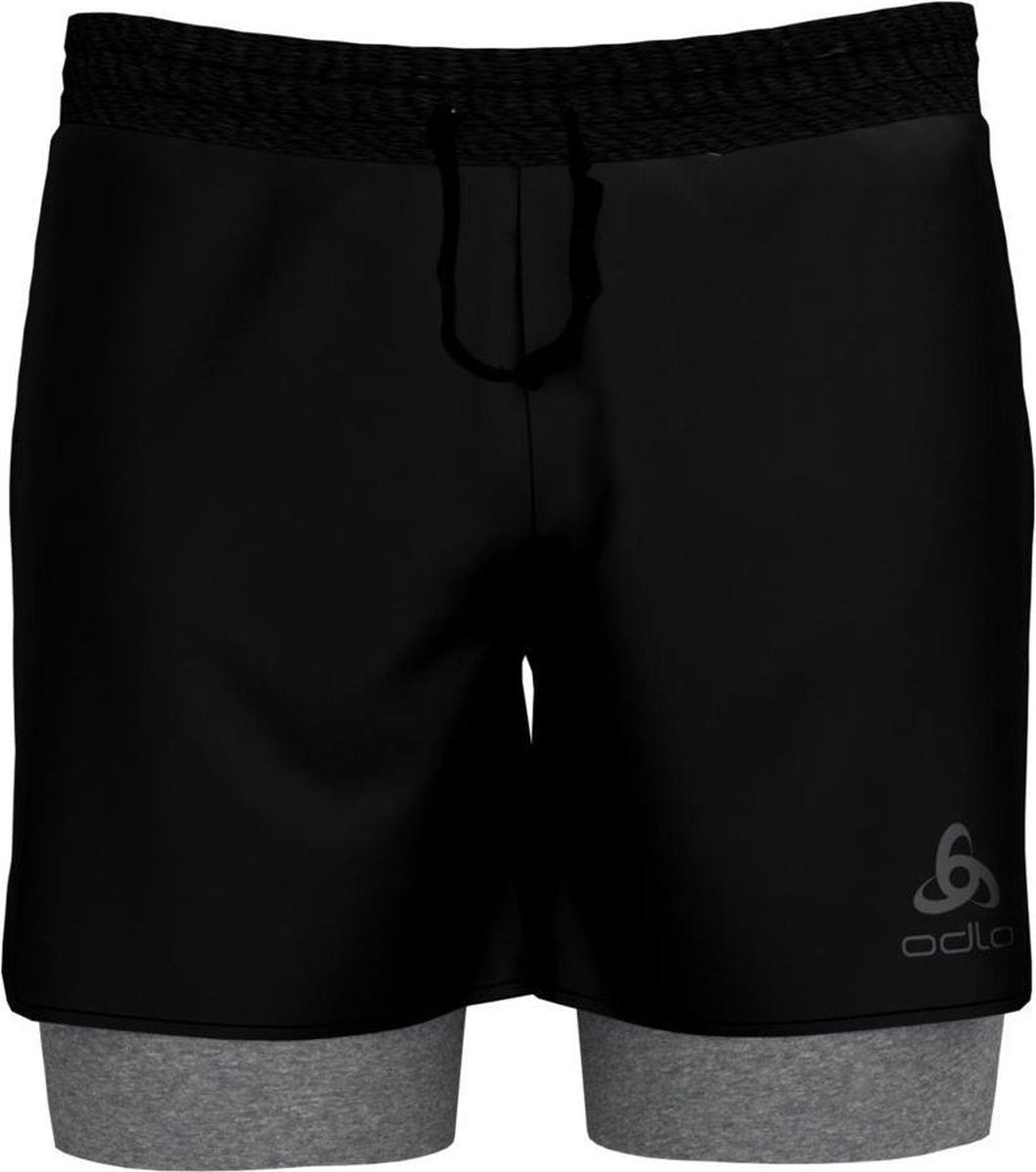 Odlo 2-in-1 Shorts MILLENNIUM Linencool PRO Black/Grey Melange - Maat L