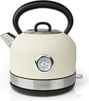 Waterkoker | 1.7 l | Roestvrij Staal | Wit | Temperatuurindicator | 360 graden draaibaar | Verborgen verwarmingselement | Strix®-controller | Droogkookbeveiliging