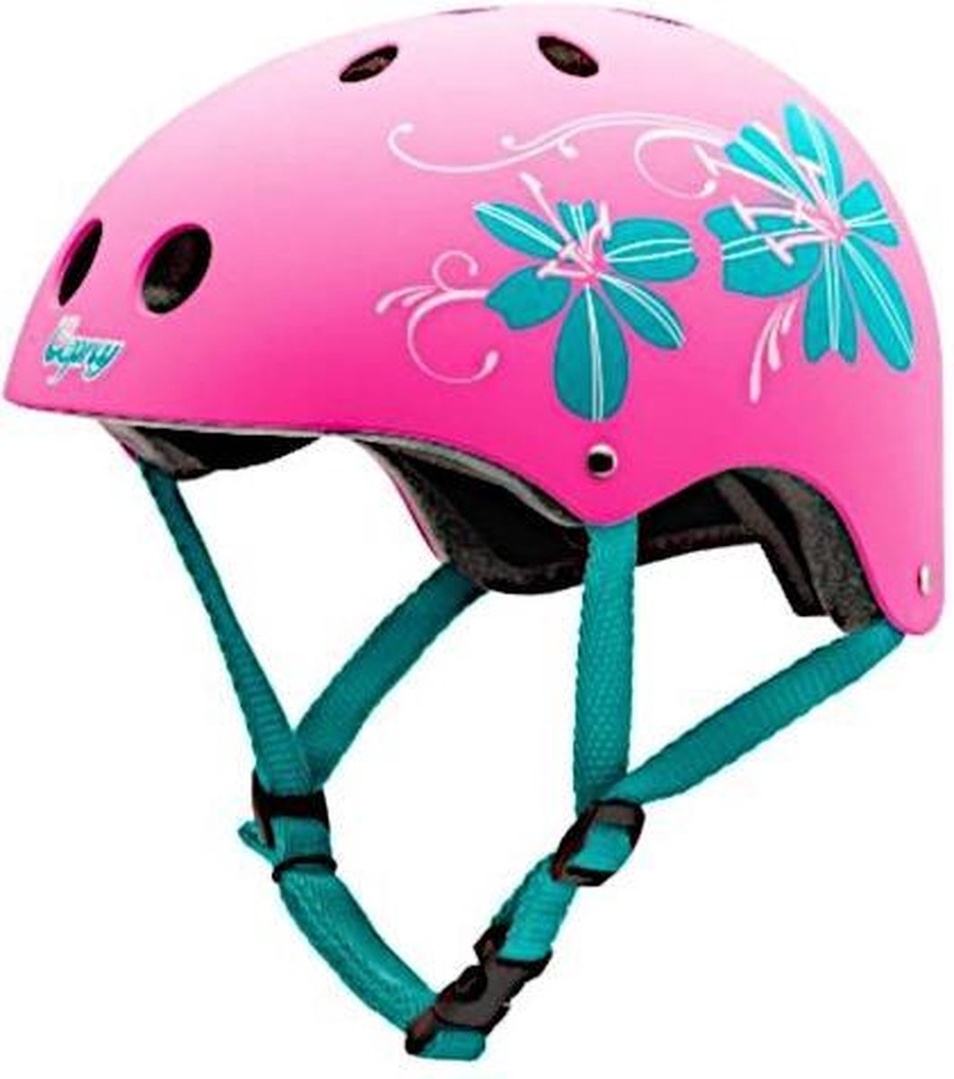 Osprey Skatehelm Flower Meisjes 48-54 Cm Abs Roze/blauw Maat Xs