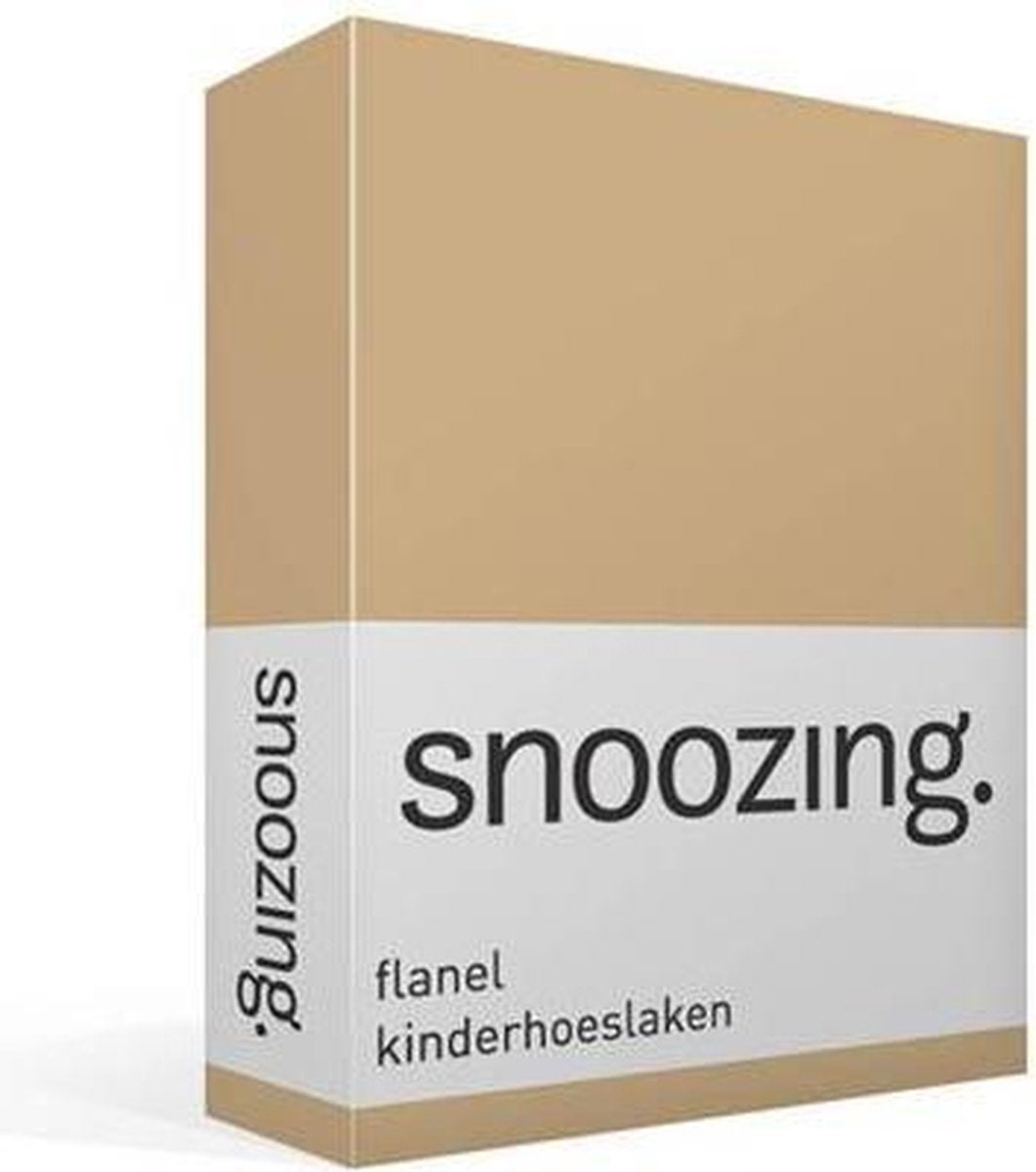 Snoozing - Flanel - Kinderhoeslaken - Ledikant - 60x120 cm - Camel
