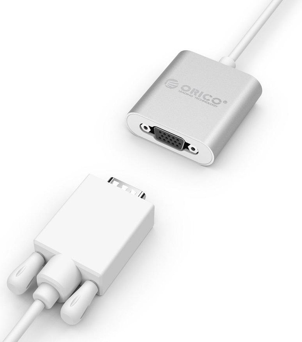 Orico - Aluminium type-C naar VGA adapter – Full HD – 15CM Kabel – Zilver