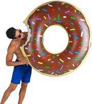 Anneaux de flotteur de natation en forme de beignet gonflable [rose 90 cm]