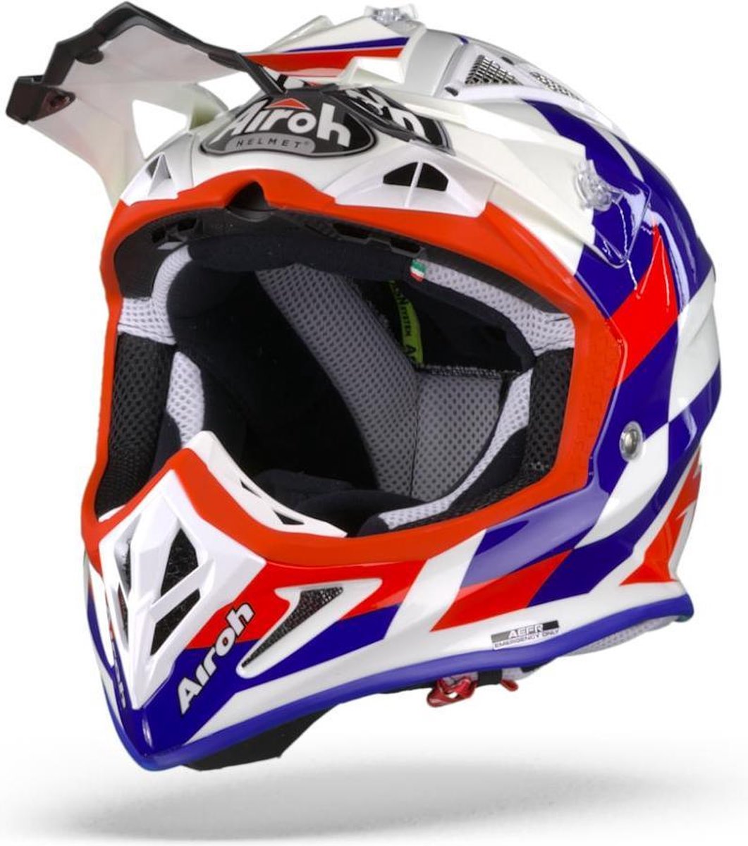Airoh Aviator Ace Trick Blue Gloss Motocross Crosshelm - Motorhelm - Maat XL