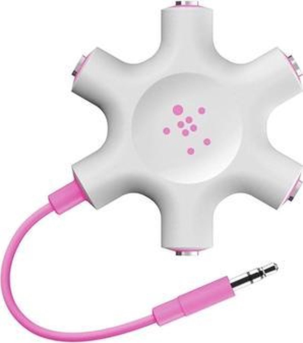 Rockstar headphone jack splitter - Roze