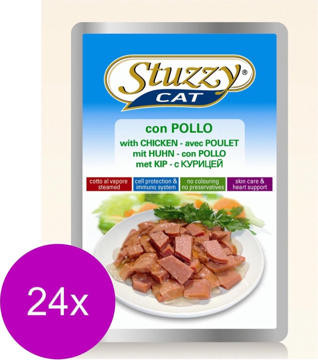 Stuzzy Pouch Adult 100 g - Kattenvoer - 24 x Kippenborst
