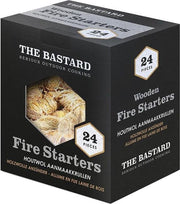 The Bastard Wooden Fire Starters - 24st 350gr - houtkrullen BBQ - houtwol aanmaakkrullen