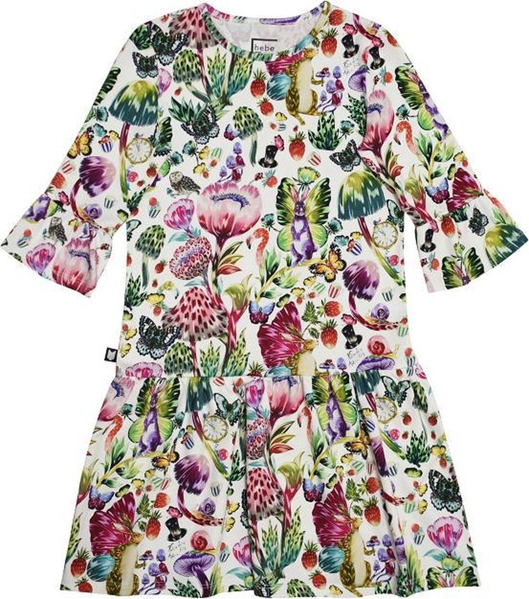 HEBE -  jurk - driekwart mouw - wonderland - Maat 98/104