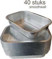 BBQ aluminium S'MART vetopvangbakjes 15x22cm 40 stuks smoothwall