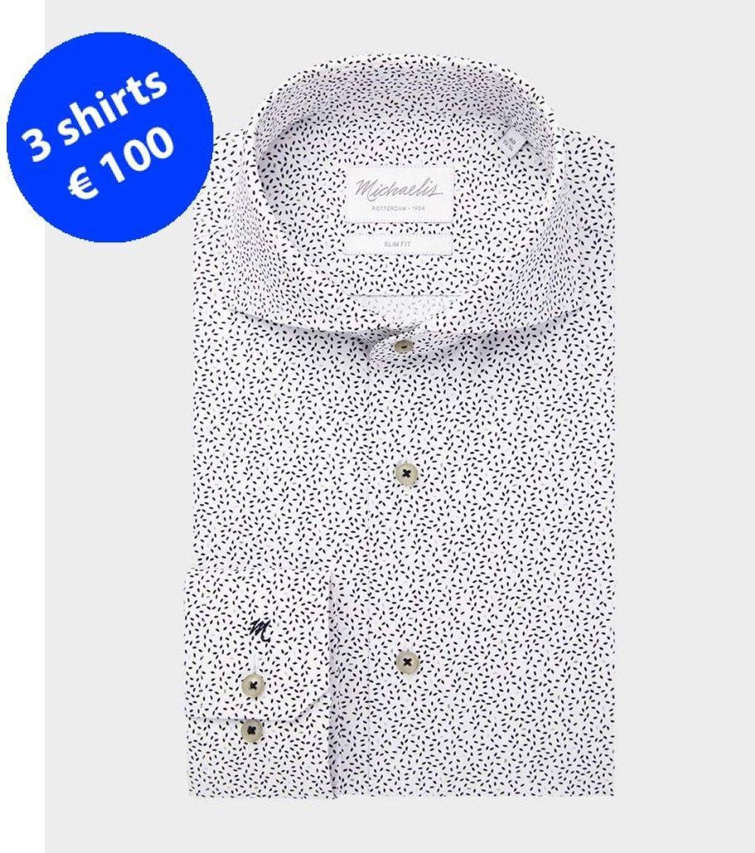 Stipjes patroon | Michaelis Shirt-boordmaat: 38
