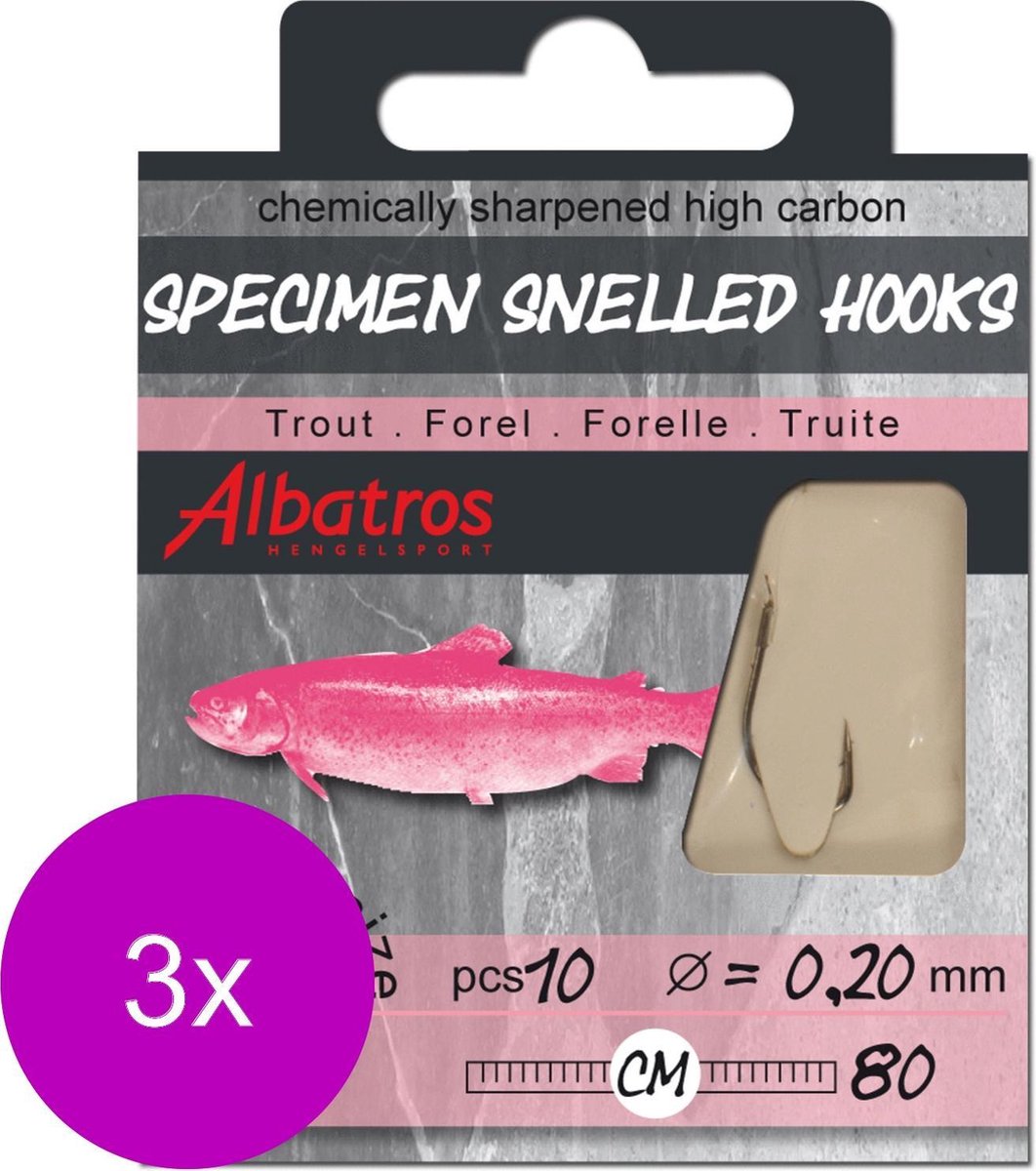 Albatros Hakenboekje Forel 80 cm - Hakenboekjes - 3 x 8 Ø 0.18mm Roofvis