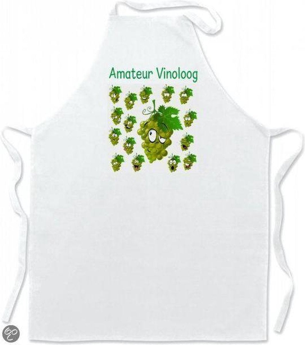 Mijncadeautje Schort Leuke keukenschort Amateur Vinoloog