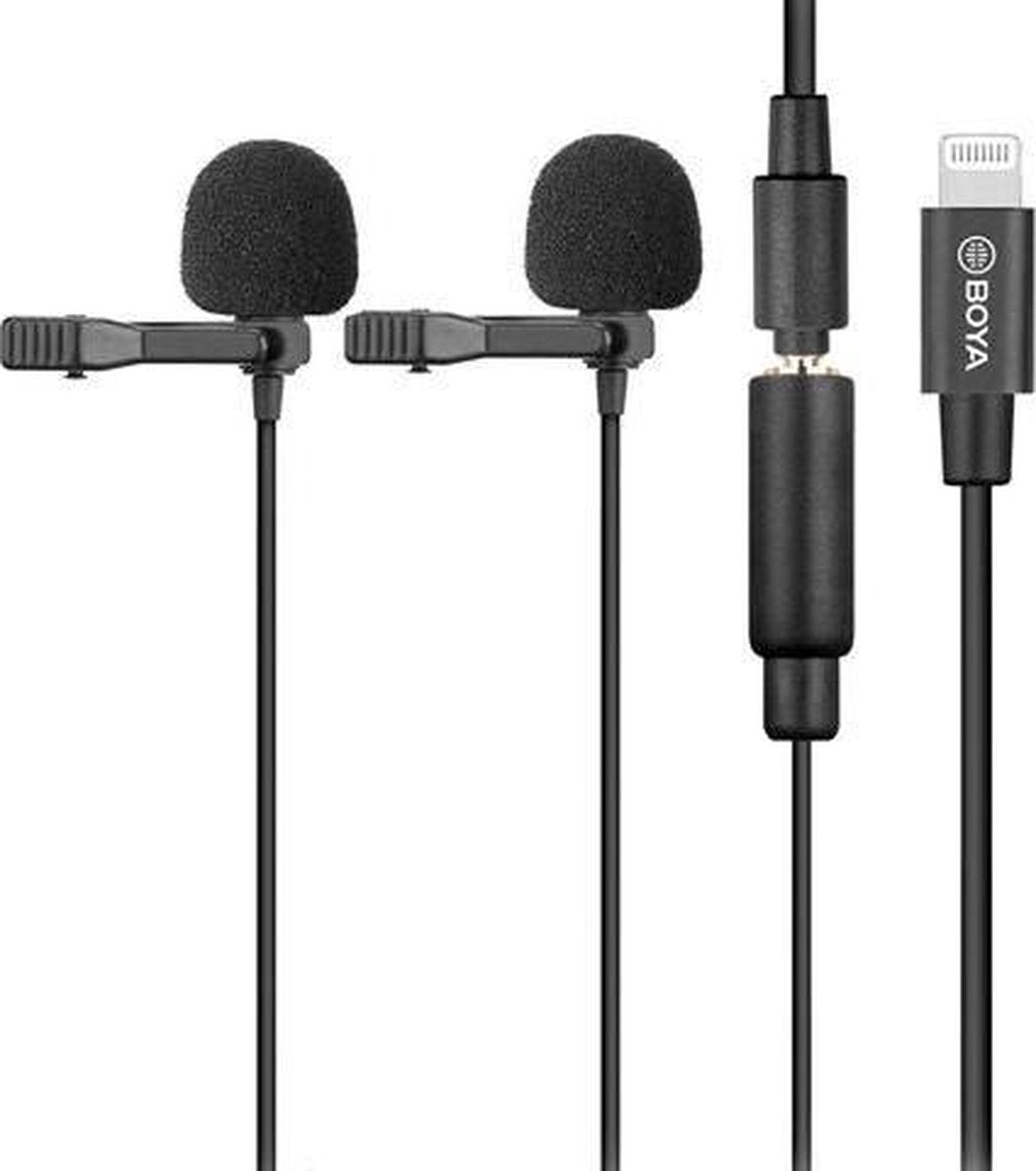 Boya Duo Clip-on Lavalier Microfoon BY-M2D voor iOS